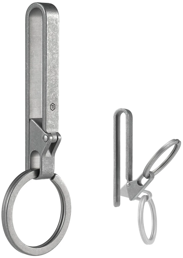 Alt view image 8 of 14 - KM23 Titanium EDC Belt Keychain, Quick Release Key Ring Clip with Locking Design for Belt, Pocket, Purse & Backpack (Stonewashed)