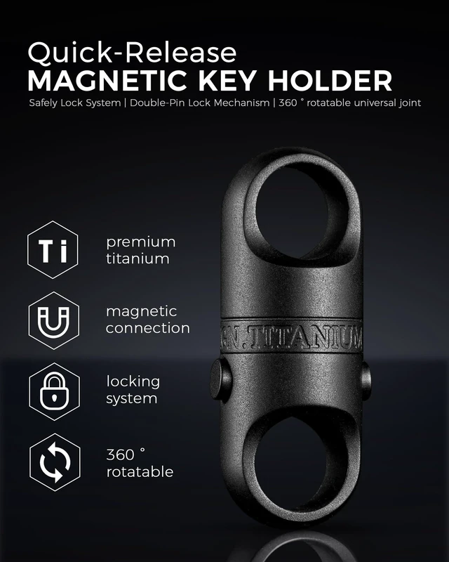 Alt view image 11 of 12 - Quick Release Keychain, Strong Magnetic Key Chain for Home Car Keys | Unbreakable Dual-Lock, Key Ring Free, One-Hand Use, 360° Swivel