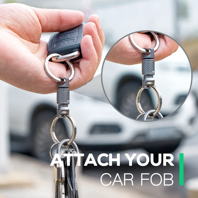 Alt view image 10 of 12 - Titanium Quick Release Keychain,Detachable Pull Apart Key Chain Rings | Retractable Car Key Chain Holder for Men Women
