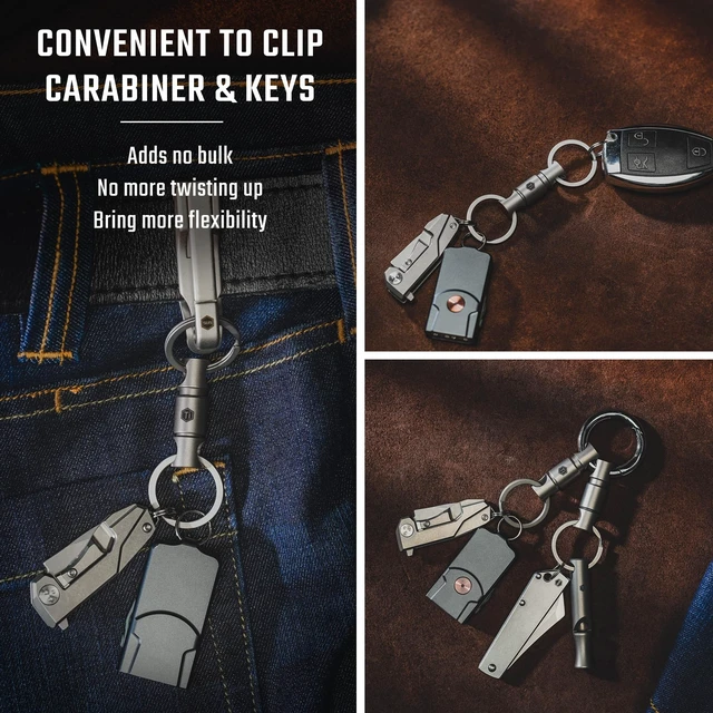Alt view image 13 of 14 - Titanium Quick Release Keychain, Pull Apart Detachable Key Chain | Lightweight EDC Key Organizer for Car Keys, Bags, Backpack, Daily Carry