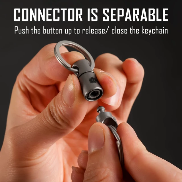 Alt view image 12 of 14 - Titanium Quick Release Keychain, Pull Apart Detachable Key Chain | Lightweight EDC Key Organizer for Car Keys, Bags, Backpack, Daily Carry