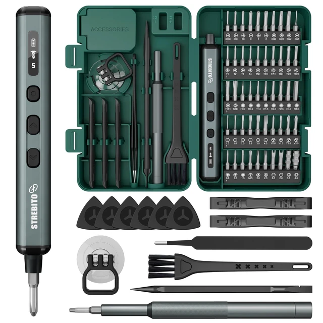 Alt view image 8 of 14 - Electric Screwdriver, 67 in 1 Electric Precision Screwdriver Set | 50 S2 Preicison Bits, 5 Torque Settings, 4 LED Lights, Cordless Screwdriver Repair Tool Kit for PC Building Electronics