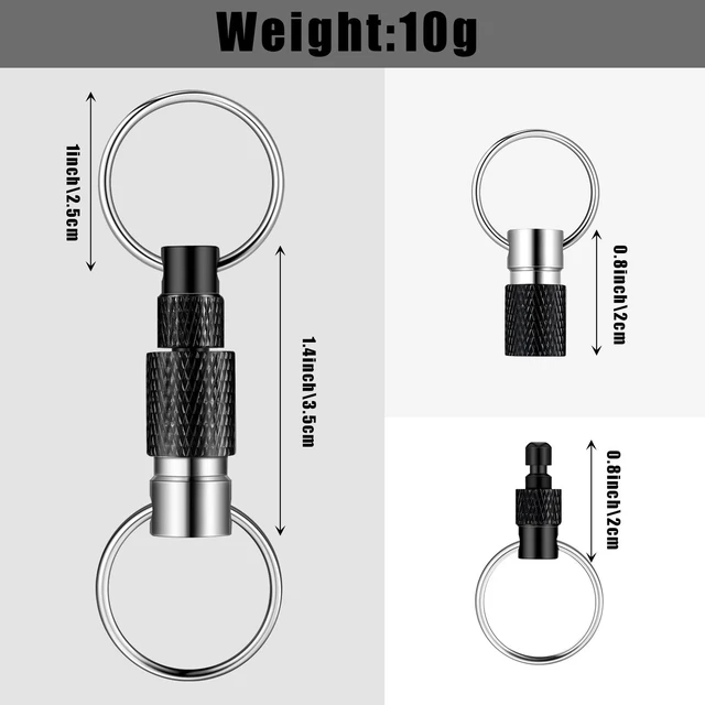 Alt view image 9 of 14 - 10 Packs Detachable Keychain Quick Release Pull Apart Key Ring with 2 Split Rings for Bag Purse Belt (Multicolor)