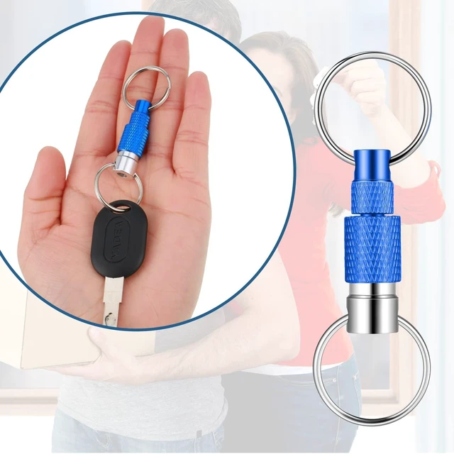 Alt view image 11 of 14 - 10 Packs Detachable Keychain Quick Release Pull Apart Key Ring with 2 Split Rings for Bag Purse Belt (Multicolor)