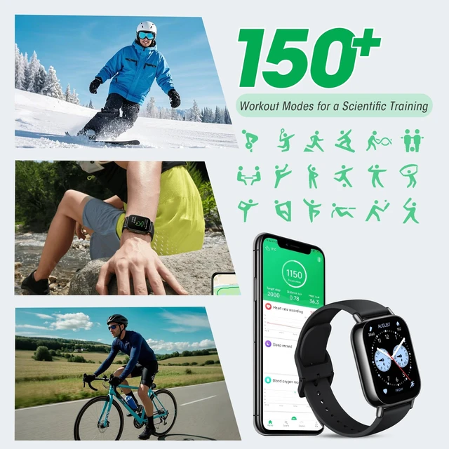 Alt view image 10 of 14 - 5 Lite Smart Watch, Step Counter Watch for Women Men with 1.96" LCD Large Display, 140 Sports Modes, 5ATM Waterproof (Lite-Black)