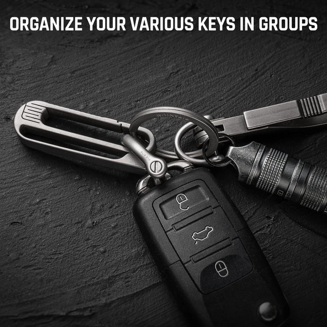 Alt view image 14 of 14 - Duty Belt Key Holder Clip, Titanium Car keychain Organizer | quick release key chain locking,easy to attach,hold multiple keys,rust resistant