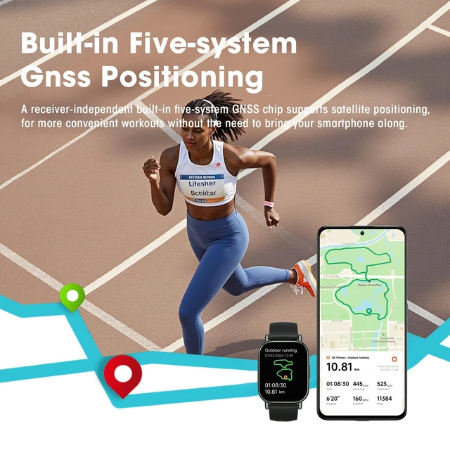 Alt view image 13 of 14 - 5 Lite Smart Watch, Step Counter Watch for Women Men with 1.96" LCD Large Display, 140 Sports Modes, 5ATM Waterproof (Lite-Black)