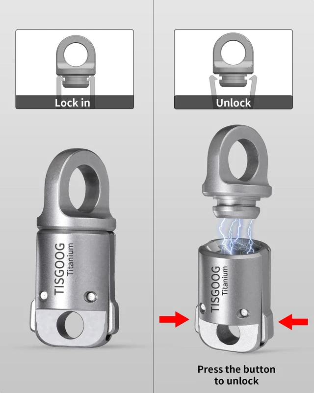 Alt view image 9 of 14 - Titanium Magnetic Quick Release Keychain, Heavy Duty Key Holder, Detachable Chain Rings for Car Keys, 88LB Load Capacity, Gift for Men Women