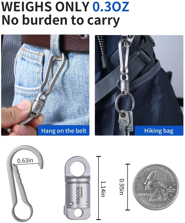Alt view image 13 of 14 - Titanium Magnetic Quick Release Keychain, Heavy Duty Key Holder, Detachable Chain Rings for Car Keys, 88LB Load Capacity, Gift for Men Women
