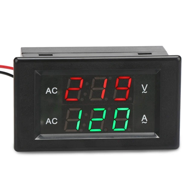Alt view image 9 of 14 - Volt Amp Meter 2pcs, AC 500V 200A Digital Voltmeter Ammeter Panel, 0.39 Inches LED 2in1 Multimeter, 2-Wire Voltage Amperage Tester Gauge with Current Transformer