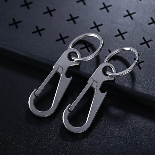 Alt view image 14 of 14 - Titanium Keychain Clip, Minimalist Key Ring Organizer with Built-in Bottle Opener, Lightweight Quick Release Key Holder for Belt Loops and Backpacksn