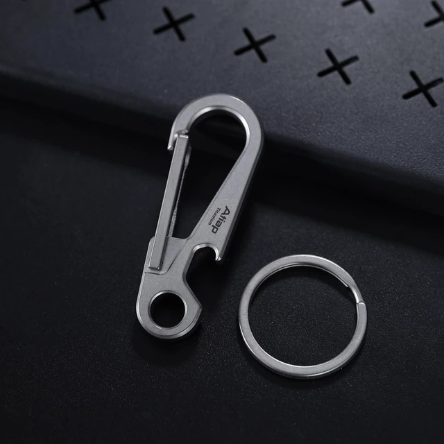 Alt view image 13 of 14 - Titanium Keychain Clip, Minimalist Key Ring Organizer with Built-in Bottle Opener, Lightweight Quick Release Key Holder for Belt Loops and Backpacksn