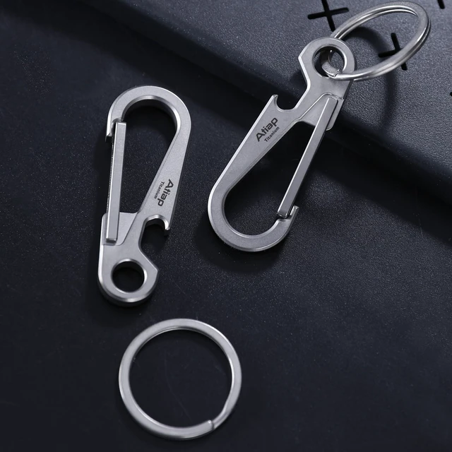 Alt view image 12 of 14 - Titanium Keychain Clip, Minimalist Key Ring Organizer with Built-in Bottle Opener, Lightweight Quick Release Key Holder for Belt Loops and Backpacksn
