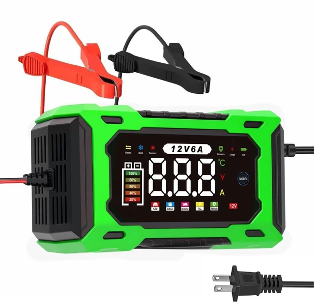 Alt view image 7 of 12 - 12V 6A Smart Battery Charger Maintainer, Fully Automatic Trickle Charger | MultiStage Charging & Comprehensive Safety Protection, for LeadAcid (AGM, GEL, SLA, Flooded, deepcycle) batteries
