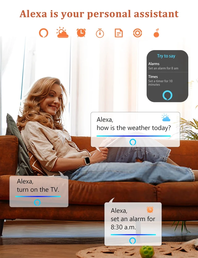 Alt view image 9 of 14 - Smart Watch, Alexa Built-in, Answer/Make Calls 44mm Smartwatch Women Men, 1.83" Sports Watch IP68 Waterproof, Heart Rate SpO2 Sleep Stress Monitor, Step Counter Watch for Android & iOS Phone