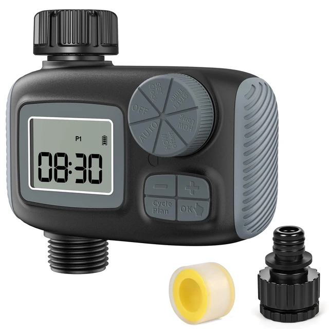 Alt view image 8 of 14 - Automatic Water Sprinkler Timer with LCD Display and Cycle Plan | Hose Compatible, Faucet Mount