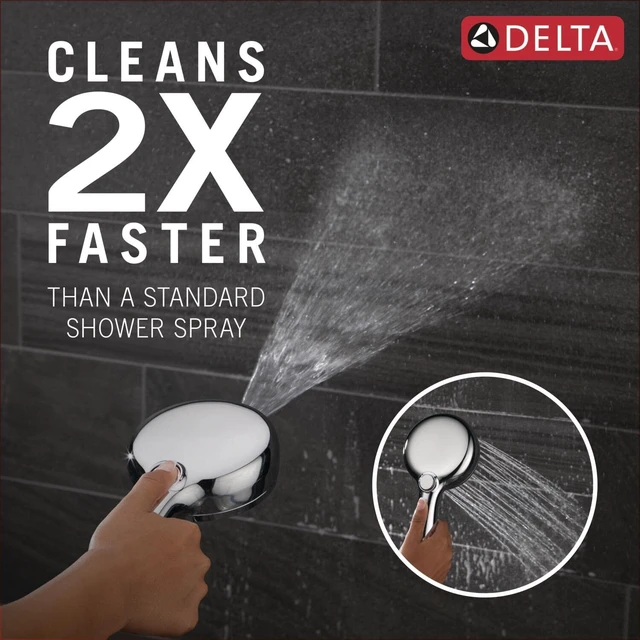 Alt view image 8 of 12 - Faucet ProClean Chrome Shower Head with Handheld, Showerhead with High Pressure Spray, Handheld Shower Head, 6 Spray Settings, Chrome 75740