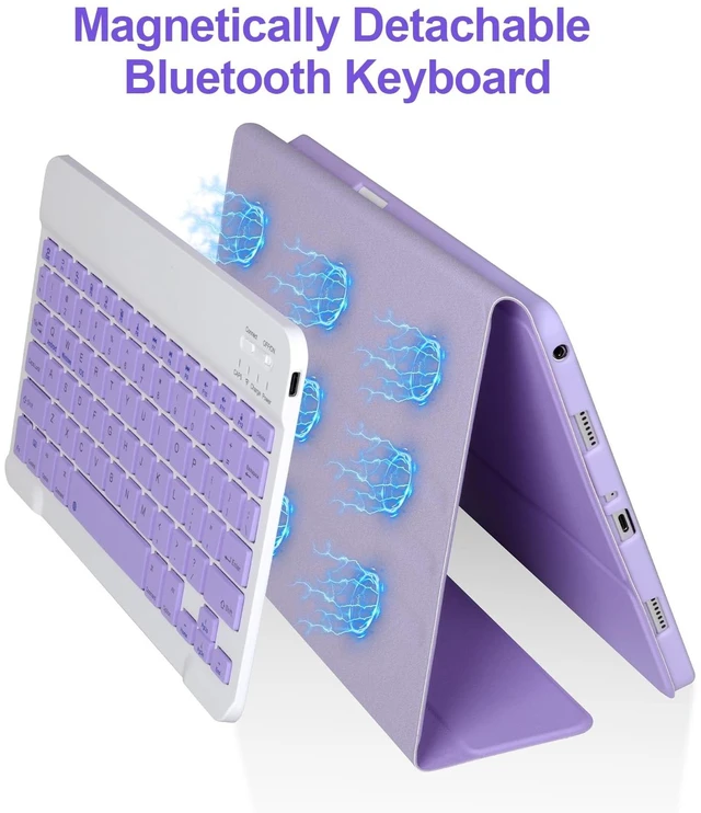 Alt view image 12 of 14 - Keyboard Case for Samsung Galaxy Tab A9+/A11+ Plus 2023/2025 11,Purple | Case with Keyboard for Samsung Tab A9+ with S Pen Holder,Detachable Bluetooth Keyboard for Galaxy Tab A11+ Auto Wake/Sleep