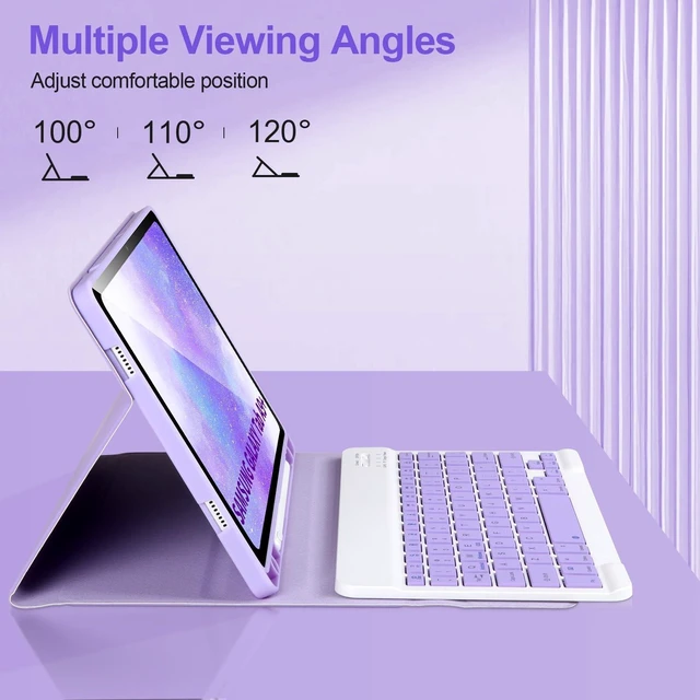 Alt view image 13 of 14 - Keyboard Case for Samsung Galaxy Tab A9+/A11+ Plus 2023/2025 11,Purple | Case with Keyboard for Samsung Tab A9+ with S Pen Holder,Detachable Bluetooth Keyboard for Galaxy Tab A11+ Auto Wake/Sleep