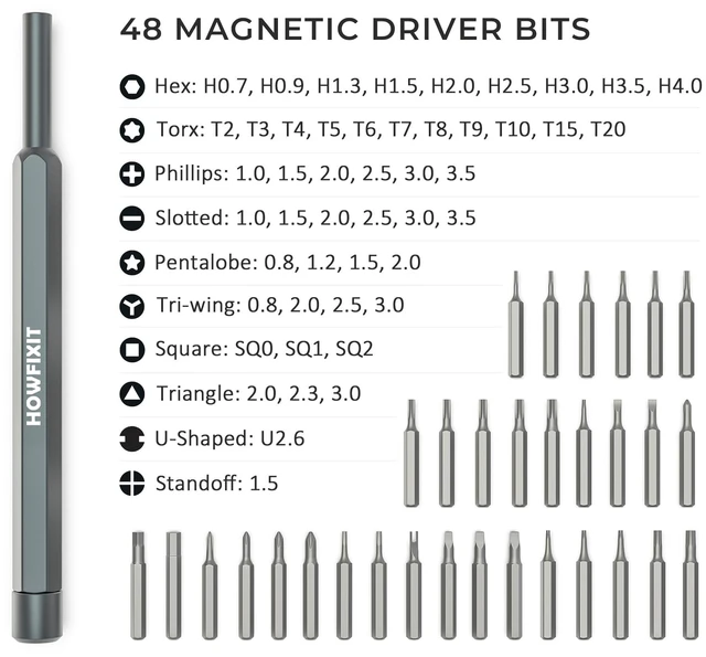 Alt view image 9 of 14 - PRO 48 Bit Precision Screwdriver Set for iPhone, Smartphone, MacBook, Laptop, Tablet, Camera, Switch, PS5, Xbox, Game Console & Controller Repair