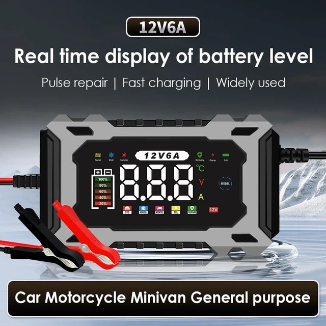 Alt view image 11 of 12 - 12V 6A Smart Battery Charger Maintainer, Fully Automatic Trickle Charger | MultiStage Charging & Comprehensive Safety Protection, for LeadAcid (AGM, GEL, SLA, Flooded, deepcycle) batteries