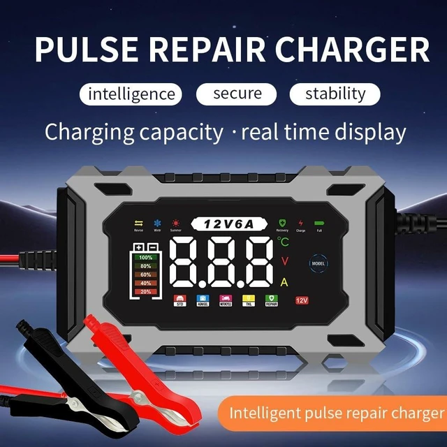 Alt view image 12 of 12 - 12V 6A Smart Battery Charger Maintainer, Fully Automatic Trickle Charger | MultiStage Charging & Comprehensive Safety Protection, for LeadAcid (AGM, GEL, SLA, Flooded, deepcycle) batteries