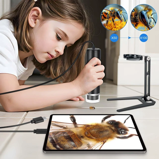 Alt view image 12 of 14 - USB Digital Microscope for iOS and Android Devices (Not for Any PC) | 50x-1600x Magnification, 1920x1440P HD Portable Microscope Camera for Adults, Children, Students