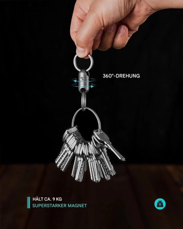 Alt view image 10 of 14 - Titanium Magnetic Quick Release Keychain,Carabiner Key Rings | Detachable Carabiner Keychain,Car Key Holder,Small Key Chain Rings