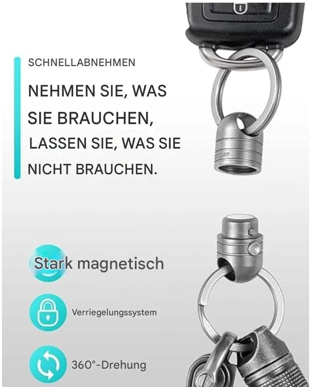 Alt view image 13 of 14 - Titanium Magnetic Quick Release Keychain,Carabiner Key Rings | Detachable Carabiner Keychain,Car Key Holder,Small Key Chain Rings