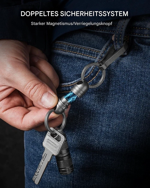 Alt view image 14 of 14 - Titanium Magnetic Quick Release Keychain,Carabiner Key Rings | Detachable Carabiner Keychain,Car Key Holder,Small Key Chain Rings