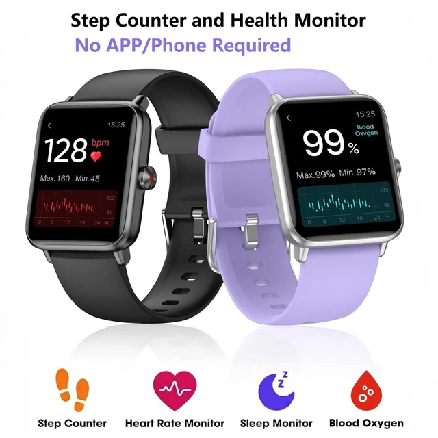 Alt view image 9 of 14 - Smart Watch Fitness Tracker No APP No Phone Needed, Step Counter Watch | Waterproof Fitness Tracker,Heart Rate, Blood Oxygen, Sleep Tracker, Pedometer Watch, Step Counter for Walking, Alarm Clock