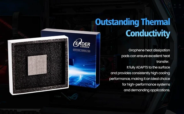 Alt view image 12 of 14 - Graphene Thermal Pad (75x72x0.2mm) - Conductive CPU/GPU Cooling Sheet | 100W/mK Upgrade Your Cooling Performance