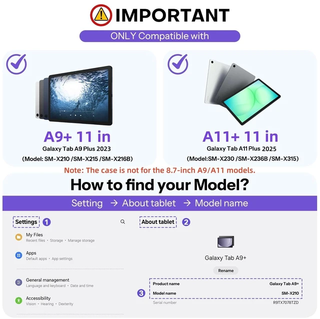 Alt view image 9 of 14 - Case and Keyboard Mouse Set for Galaxy Tab A11 Plus/A9 Plus 11 inch | Backlit Mouse, S Pen Holder, Portable, Detachable Magnetic Keyboard Protective Cover for Study Work Travel