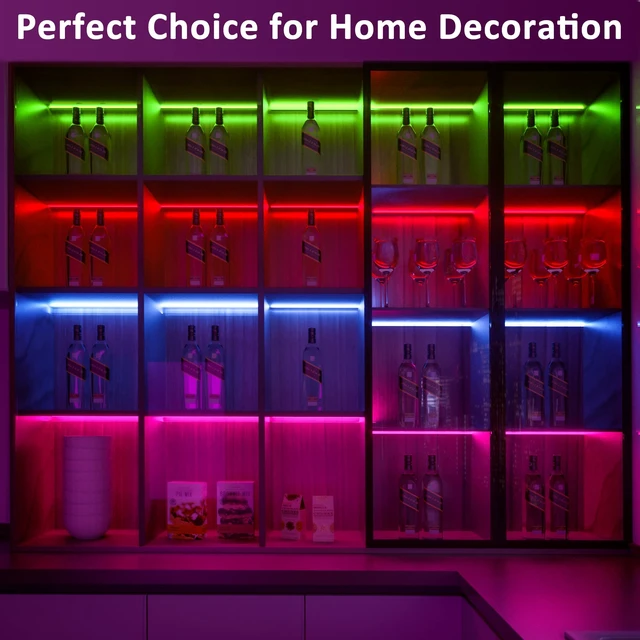 Alt view image 11 of 14 - 3 Pack RGB Under Cabinet Lights with App and Remote Control | Dimmable Plug-In LED Light Bars for Kitchen Cabinets, Counters, Workbenches and Desks