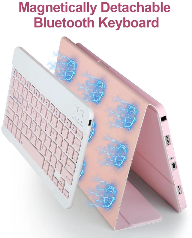 Alt view image 12 of 14 - Keyboard Case for Samsung Galaxy Tab A11+/ A9+ Plus 2025/2023 11,Pink | Case with Keyboard for Samsung Tab A11+ with S Pen Holder,Detachable Bluetooth Keyboard for Galaxy Tab A9+ Auto Wake/Sleep