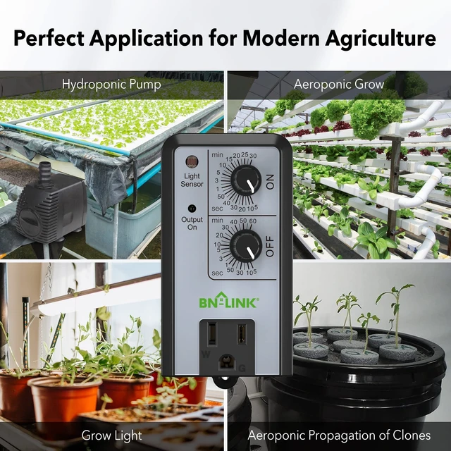 Alt view image 11 of 14 - Short Period Repeat Cycle Intermittent Timer, Interval Timer - Day, Night, or 24 Hour Operation, Photocell Light Sensor Dusk to Dawn for Hydroponics Aquaponics Aeroponics