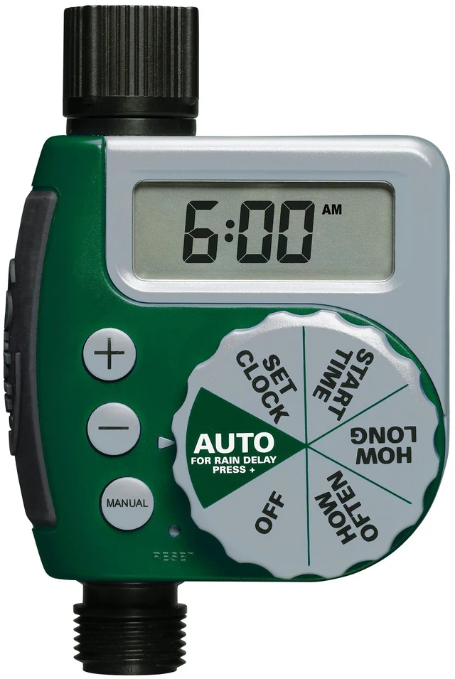 Alt view image 8 of 14 - Programmable Digital Hose Watering Timer - 1 Outlet - Battery Powered - with LCD Screen - Built-in Rain Delay - Water-Resistant - 62061
