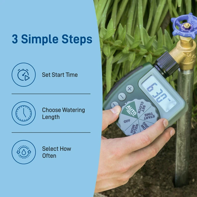 Alt view image 11 of 14 - Programmable Digital Hose Watering Timer - 1 Outlet - Battery Powered - with LCD Screen - Built-in Rain Delay - Water-Resistant - 62061