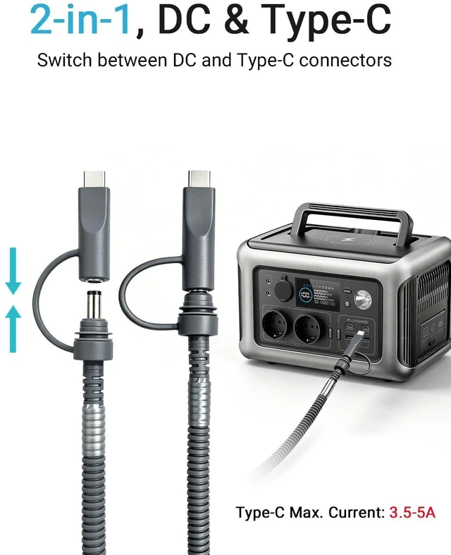 Alt view image 10 of 14 - 2-in-1 Starlink Mini Power Cable, 10ft Replacement Starlink Mini Cord | Starlink Mini Cable with Cable Sleeve, DC to DC & USB C to DC Power Cable,Starlink Mini Accessories, Work with 100W+PD Source