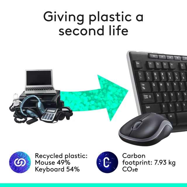 Alt view image 11 of 14 - MK270 Full Size Wireless Keyboard and Mouse Combo - Black | Full size keyboard with spill-resistant design, compact ambidextrous mouse, connect via single included USB-A Nano Receiver