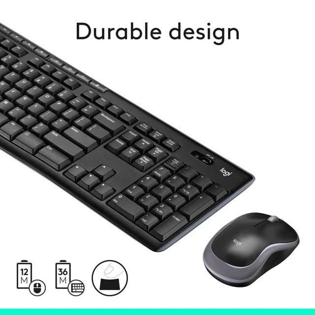 Alt view image 13 of 14 - MK270 Full Size Wireless Keyboard and Mouse Combo - Black | Full size keyboard with spill-resistant design, compact ambidextrous mouse, connect via single included USB-A Nano Receiver