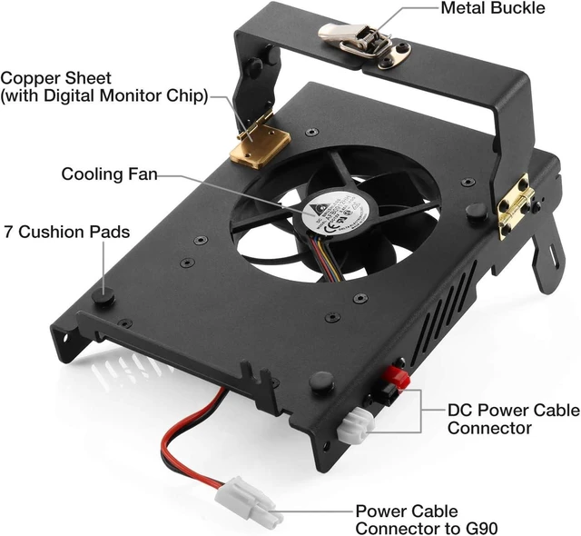 Alt view image 12 of 14 - Radioddity G90-H1 Bracket Holder Quiet Cooling Fan 2-in-1 for Xiegu G90