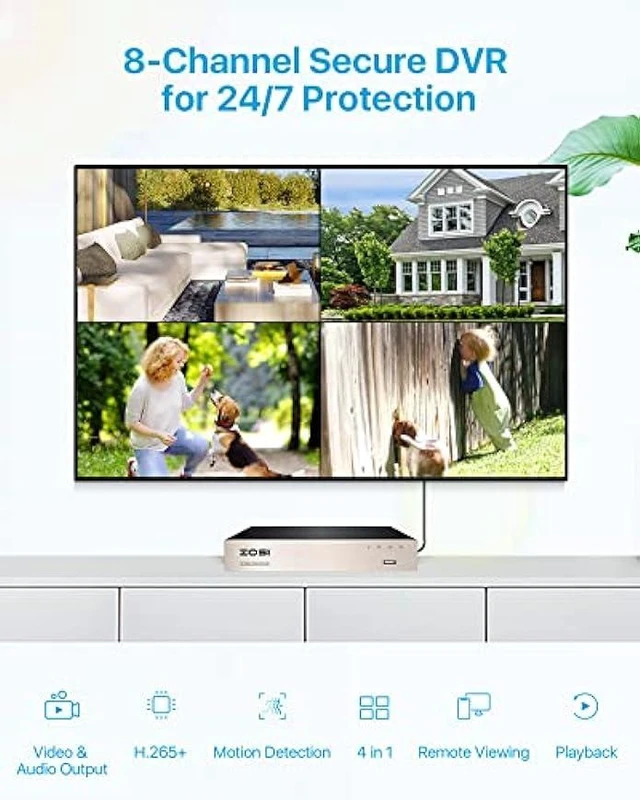 Alt view image 9 of 11 - ZOSI 8Channel Surveillance Video Recorders 1080N/720P 4-in-1 HD-TVI Standalone CCTV Security DVR System For 720P,1080P Security Cameras,Motion Detection,Easy Remote Access(NO Hard Drive)