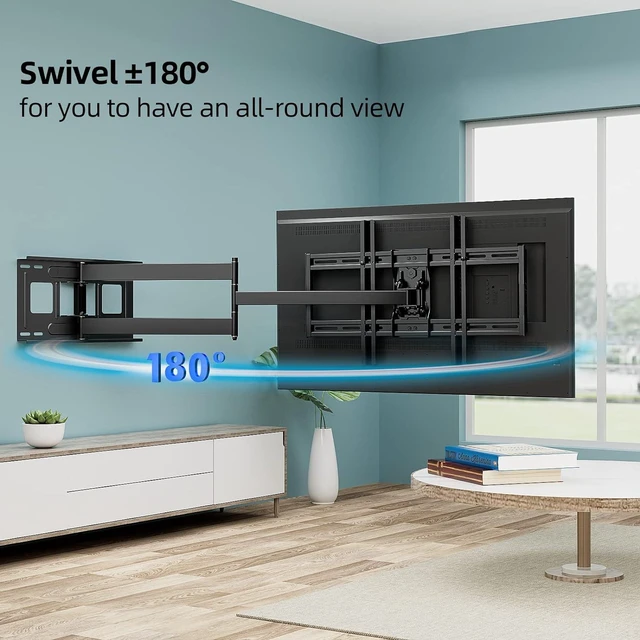 Alt view image 9 of 14 - Long Arm TV Wall Mount for 42-80 inch TVs, Full Motion with 43 inch Extension Articulating Arms, Swivel and Tilt TV Bracket, Holds up to 110 lbs, Max VESA 600x400mm