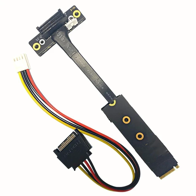 Alt view image 5 of 8 - M.2 to PCIe X1 Extension Cable PCI-E 3.0 Adapter Cord with SATA to 4PIN Power Cable Full Speed for M2 NVME 2230-2280 SSD(15cm)