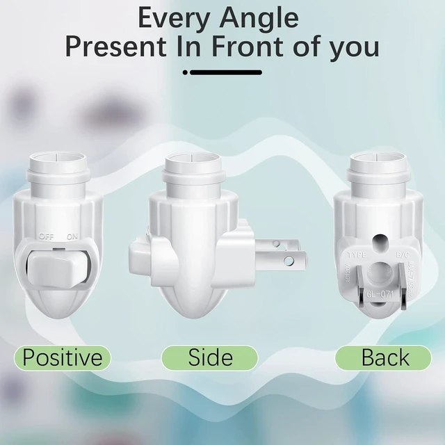 Alt view image 5 of 7 - 20 Sets Plug-In Night Light Module Base with Shade Mounting Clip, Rotating Plastic Base for Making Your Own Decorative Light (White)