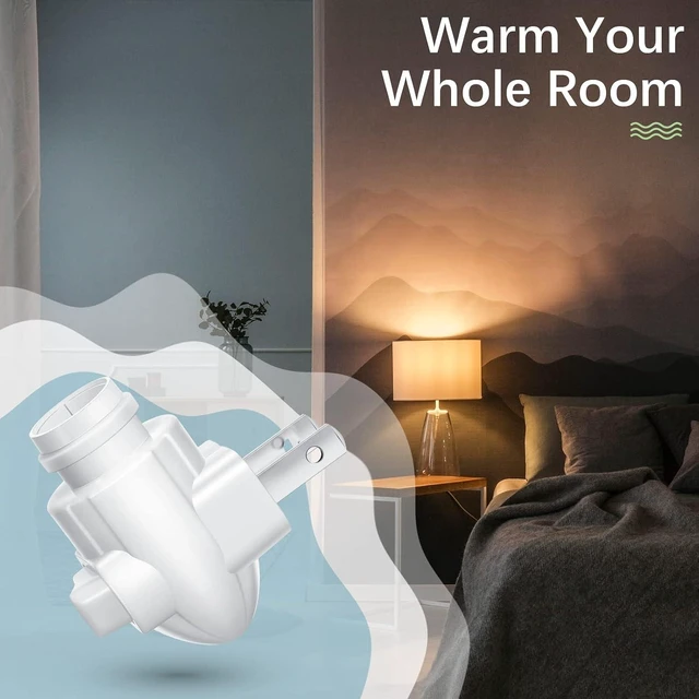 Alt view image 6 of 7 - 20 Sets Plug-In Night Light Module Base with Shade Mounting Clip, Rotating Plastic Base for Making Your Own Decorative Light (White)