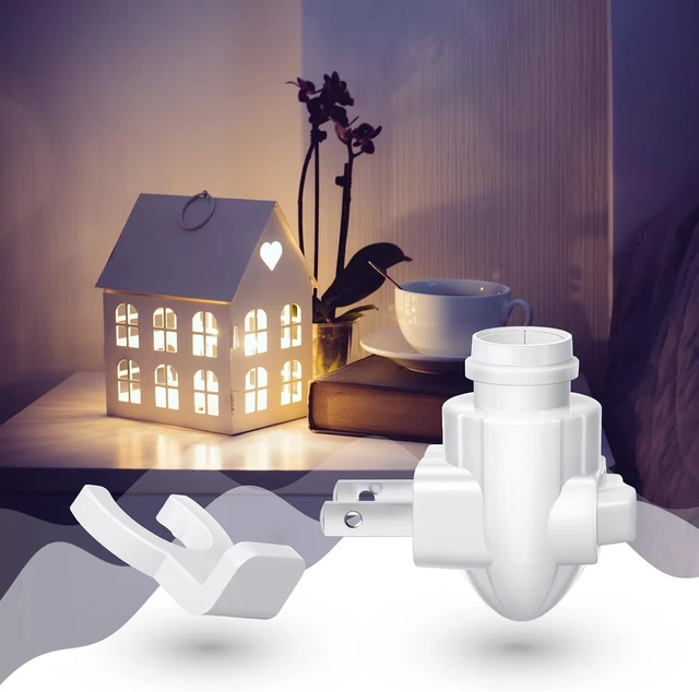 Alt view image 7 of 7 - 20 Sets Plug-In Night Light Module Base with Shade Mounting Clip, Rotating Plastic Base for Making Your Own Decorative Light (White)