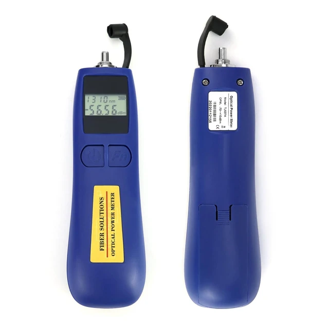Alt view image 2 of 7 - 2-Pack Optical Power Meter -70~+10 dBm, Universal 2.5mm Interface, Fiber Light Meter for Testing 6 Calibration Wavelengths, Blue