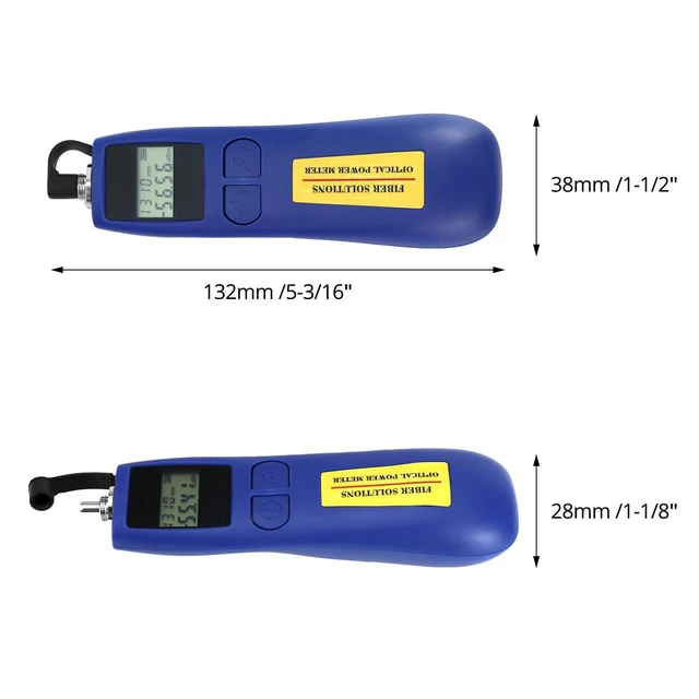 Alt view image 5 of 7 - 2-Pack Optical Power Meter -70~+10 dBm, Universal 2.5mm Interface, Fiber Light Meter for Testing 6 Calibration Wavelengths, Blue